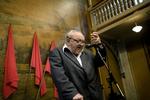 TALE. Anker Jørgensen til sin 85-års fødselsdagsreception på Arbejdermuseet. 