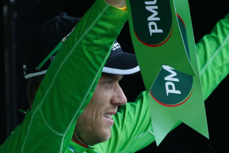sprintkonge. Thor Hushovd i den grønne pointtrøje fra Tour de France. Arkivfoto. 