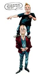 Komik. Har dansk stand-up stadig den samme energi og vitalitet som i 90'erne eller er det stivnet i kendiskultur? Tegning: Roald Als. 