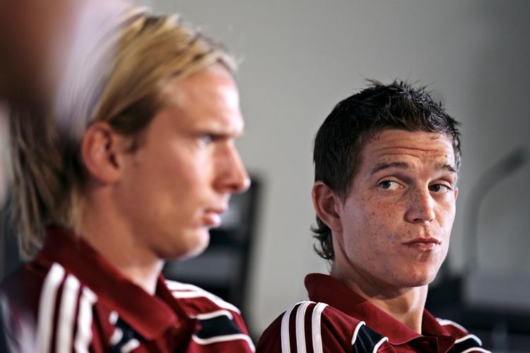 HOLDKAMMERATER. Nu er Daniel Agger (tv.) og Christian Poulsen holdkammerater på både klub- og landshold. 