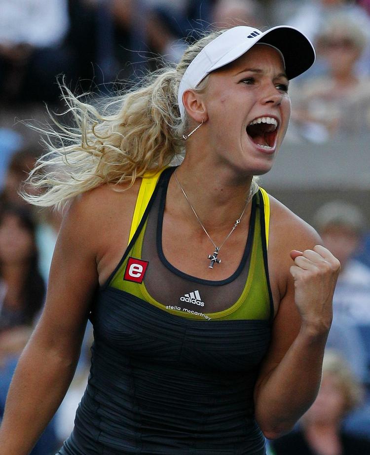 kvartfinalist. Sejren over Maria Sjarapova er en af de mere meriterende for Caroline Wozniacki. 
