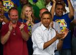 Kampgejst. Vær tålmodig, lød Barack Obamas opfordring til vælgerne i Wisconsin. 