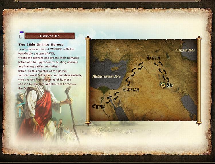 I 'The Bible Online' følger man  Abraham historie fra Det Gamle Testamente, og skal lede sin egen stamme ud fra byen Ur til Kanaan. 