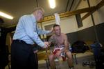 venner. Så tæt var Mogens Palle og Mikkel Kessler tidligere. Men nu er der kold luft mellem de to. Arkivfoto. 