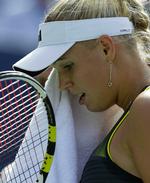 nederlag. Caroline Wozniacki er sendt ud af US Open. 