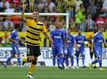 bevidstløs. Young Boys' Emiliano Dudar fejrer sin scoring i kampen mod Fenerbahce 28. juli. Arkivfoto. 