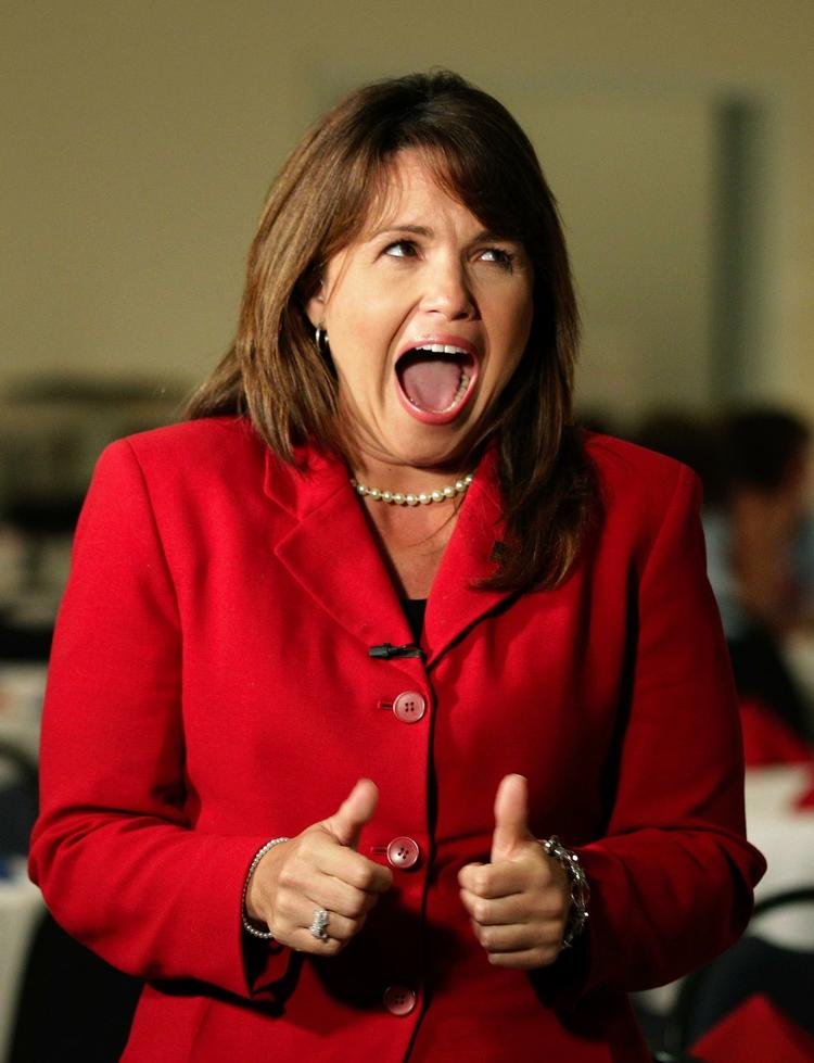 Triumf. Christine O'Donnell er kåret som republikanernes senatskandidat i Delaware. 