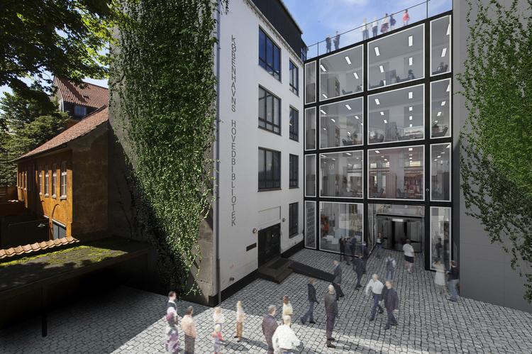 Renoveringen af Hovedbiblioteket skal blandt andet omdanne baggården mod Store Kannikestræde i Indre By i København til et lille torv. 