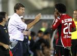 Sejr. Michael Laudrup kunne glæde sig over, at hans mandskab endelig fik en sejr i Primera Division, da Osauna blev slået med 2-0. Arkivfoto. 