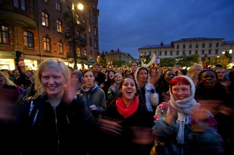 NEJ. Også i Göteborg var bekymrede svenskere på gaden for at markere deres protest mod Sverigedemokraterne. 