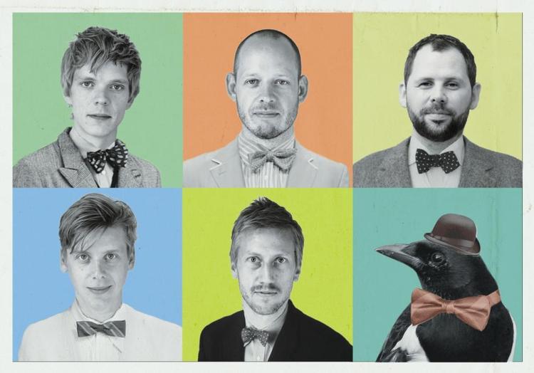 Dans og Lær har fuglene som bandmedlemmer. Manden bag bandet er Bjarke Søballe Andersen (øverst til højre). 