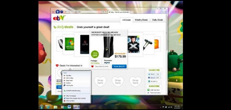 Sådan tager en netside sig ud i den nye browser fra Microsoft, Internet Explorer 9. 