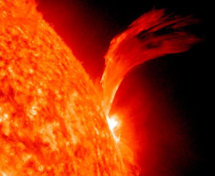 Solstorm. Naturfænomenet solstorm fanget på et billede fra Nasa 8. september. 