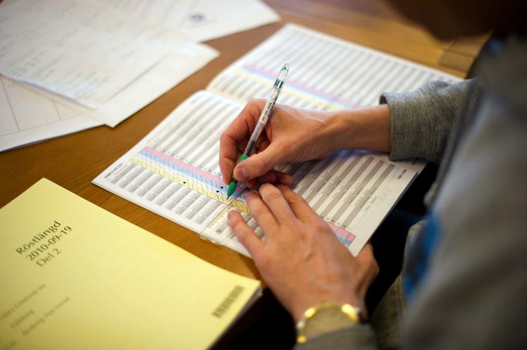 Gyser. Fintællingen af stemmerne i Sverige er i fuld gang og kan ændre det endelige valgresultat. 