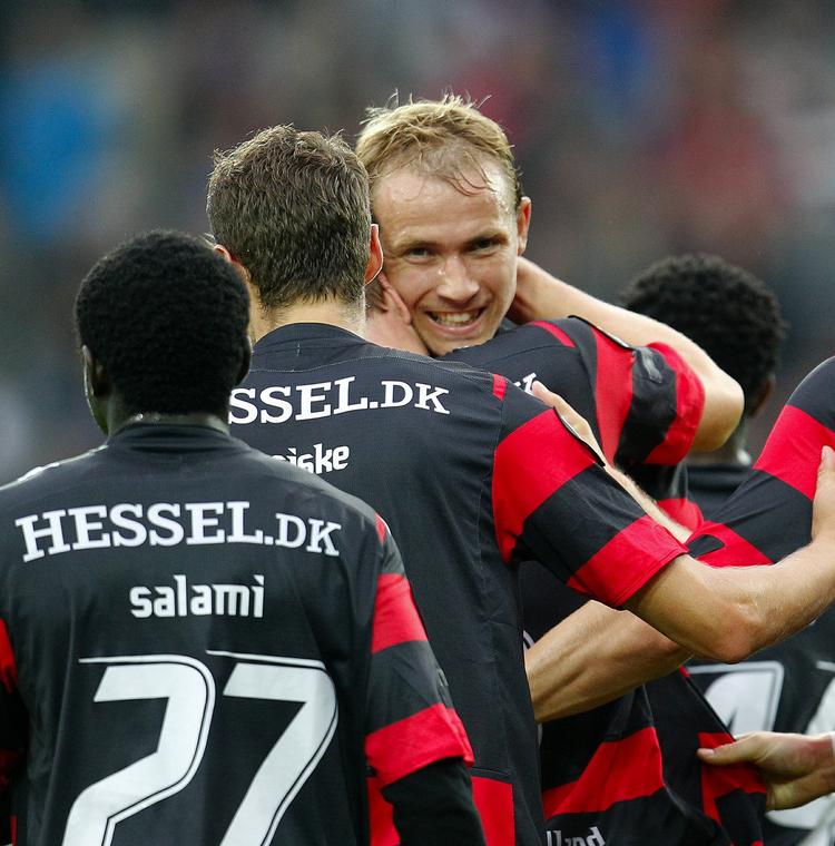 Farlig. Med 7 mål er Frank Kristensen topscorer  i Superligaen. Ham skal FCK passe på i eftermiddag. Arkivfoto. 