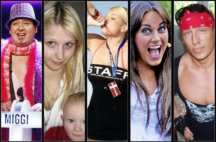 Ungdommen. Billeder fra fem danske tv-programmer med og om unge. Fra venstre: Dagens mand (TV 2), De Unge Møde (Kanal 4), Sommer i Sunny Beach (TV 3), Amalies Verden (TV 3), Rock'n'Roll Camping med Sidney Lee (Kanal 5). PR-fotos. 