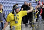 Utilfreds. Brøndby-tilhængerne piftede, da deres helte tabte 2-0 til Silkeborg. 