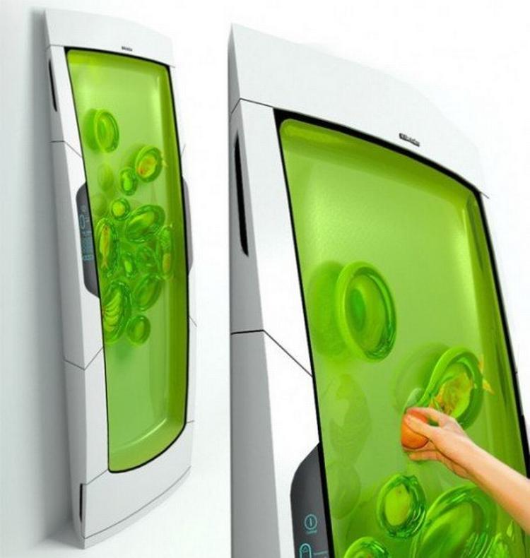 Det gelé-baserede køleskab Bio Robot Refrigerator vandt anden pladsen - og ideen er, at man stikker sine madvarer på køl i en kølegelé, hvilket gør, at køleskabet er mere pladseffektivt. 