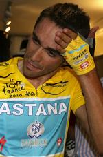 dopet. Spanske Alberto Contador har tidligere været under mistanke for dopingmisbrug, men nu har en test vist, at rytteren brugte et ulovligt stof under Tour de France. Arkivfoto. 