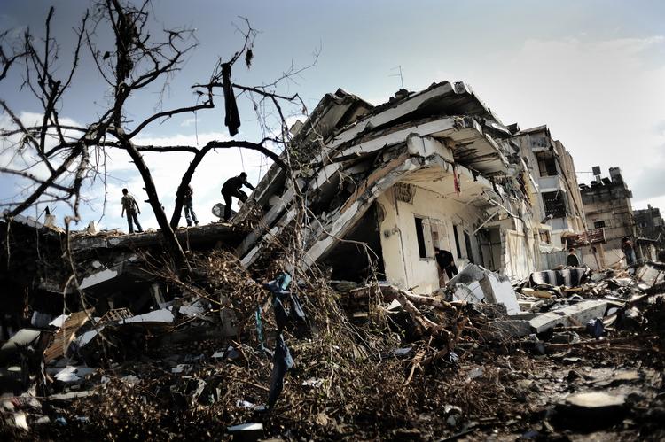 krig. Det gik voldsomt for sig i Gaza under den israelske invasion i vinteren 2008-2009. Billedet her er fra flygtningelejren Rafah i Gaza - tæt på grænsen til Egypten, hvor ødelæggelserne var massive. Arkivfoto 