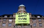 For syv år siden hængte Greenpeace dette banner op på landbrugets højborg på Axeltorv. 
