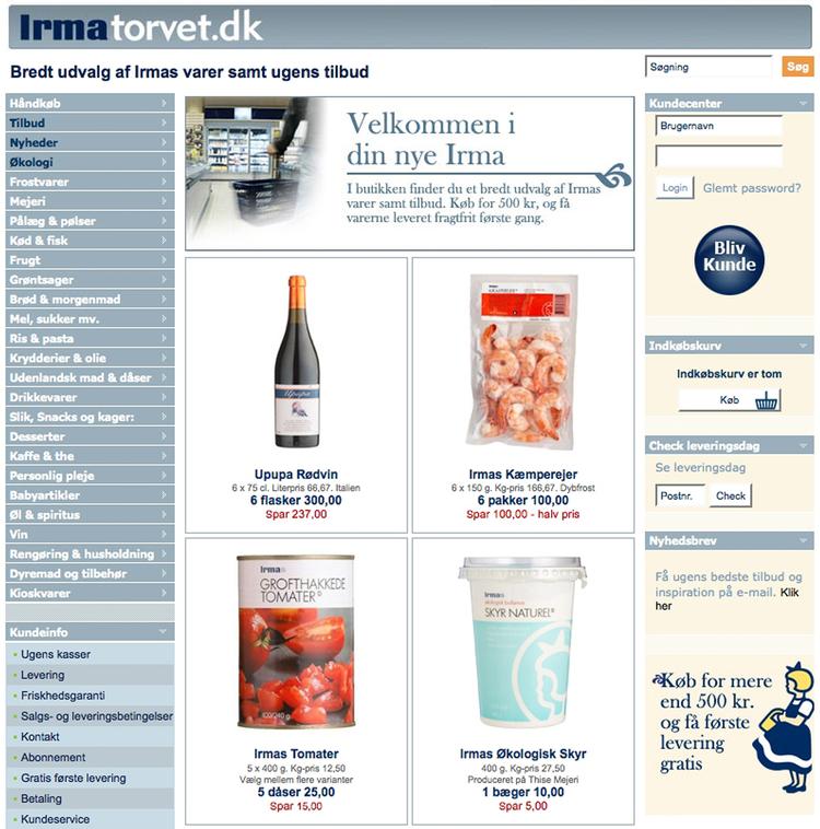 I dag, den 10.10 klokken 10.10, bliver Irma landsdækkende. Som det første supermarked giver Irma også onlinekunderne mulighed for at købe ugens tilbud. 