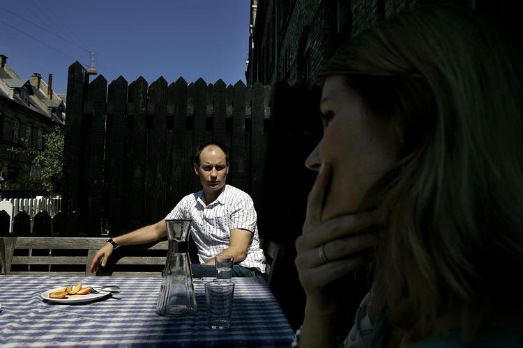 Hjemme. Stephen Kinnock og Helle Thorning-Schmidt i parrets hjem på Østerbro. 