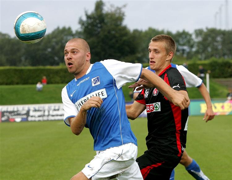 målscorer. Færingen Christian Holst har tidligere spillet for Lyngby, men er nu på kontrakt i Silkeborg. Arkivfoto. 