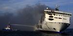 Udbrændt. 236 mennesker blev reddet, da skibet Lisco Gloria brød i brand. 