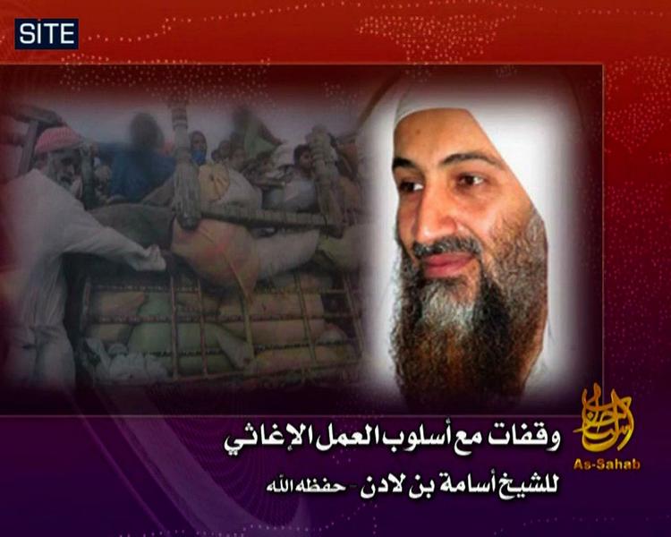 Klimabevidst. Den nye optagelse af den klimabekymrede topterrorist er ledsaget af et billede af en smilende bin Laden. 