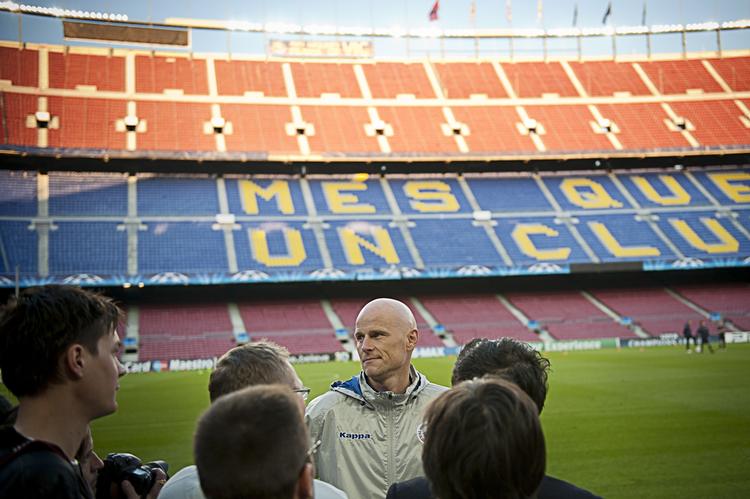 kampklar. FCK-træneren helgarderer sig inden mødet med Barcelona. 