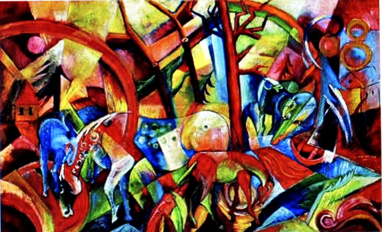 Pinligt. Dette billede solgte et tysk auktionshus for 2,4 millioner euro. Det hedder 'Rødt billede med heste' og skal være malet af Heinrich Campendonk. Det er det bare ikke. 