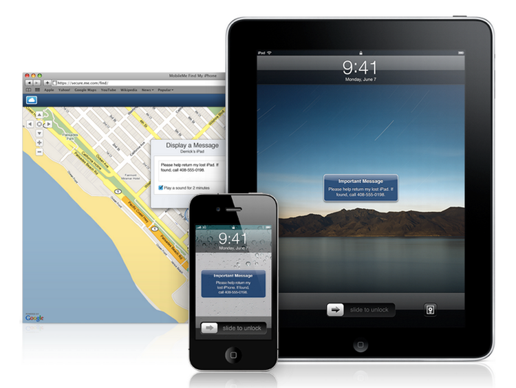 Bliver ens iPhone stjålet kan man både spore den og slette alt data på den. Dog kræver det, at telefonen er tændt, og at du har betalt et email-abonnement hos Apple. 