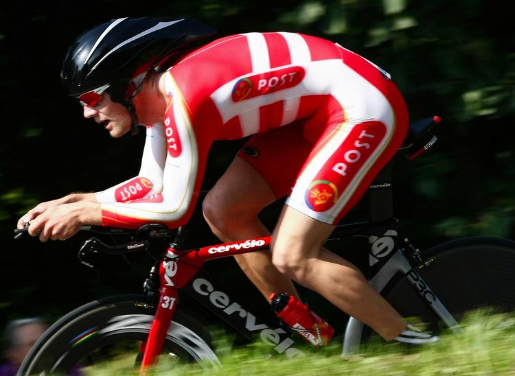 Banemand. Rasmus Quaade i aktion på landevejen under VM i 2009. Arkivfoto. 