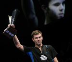Sejr. Jan O. Jørgensen blev meget glad for finalesejren i Denmark Open over indoneseren Taufik Hidayat. 