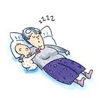 PUTTEFÆLDEN. Nu sover bedste da omsider... Tegning fra bogen: Rina Dahlerup