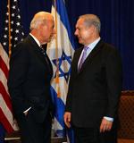 Dialog. USA's vicepræsident, Joe Biden, og Israels premierminister Benjamin Netanyahu mødtes i New Orleans i går. 