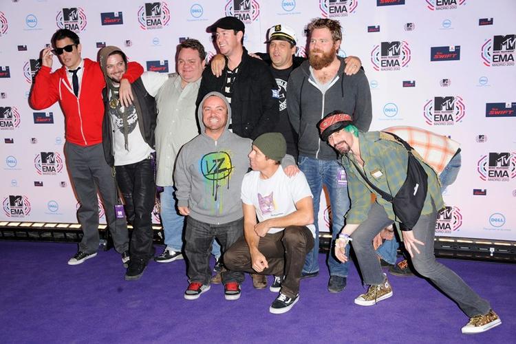 Drengerøve. 'Jackass'-drengene satte sit præg på MTV-festen. Wee-Man ses i forreste række. 