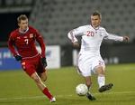 Lyndebut. Andreas Bjelland kendte kun Mathias 'Zanka' Jørgensen på det hold, han fik debut på i Århus. Bjelland blev hasteindkaldt til truppen onsdag formiddag. 