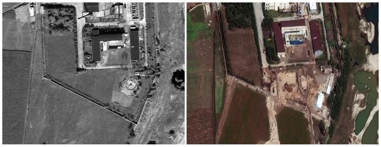 Bekymrende. Satellitbilleder af Nordkoreas største atomkraftværk Yongbyon før og nu viser byggeaktivitet, som bekymrer amerikanerne. 