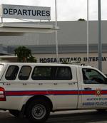 Test. Der var tilsyneladende tale om en attrap ved bombelignende genstand rettet mod tysk fly i Namibia lufthavn. 