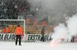 Aflysning. Sne og kulde har før krævet aflysninger i de danske ligaer. Nu er den gal igen. 