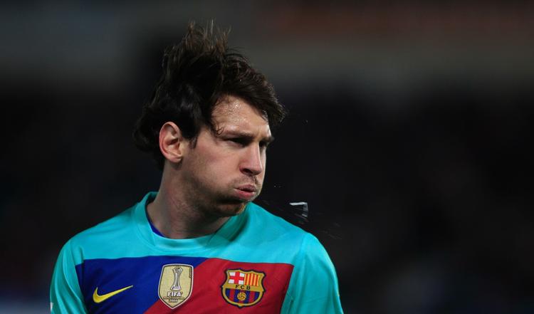 Måltyv. Lionel Messi scorede tre mål mod Almeria, og dermed har han scoret for Barcelona i otte kampe i træk. 