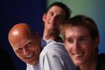 Toppen. Bjarne Riis og brødrene Frank og Andy Schleck. 