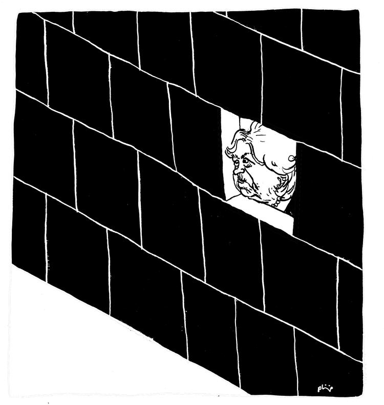 matchpoint. Heldigvis mente Birthe Rønn Hornbechs forgængere i 1970'erne, at indgåelsen af ægteskab med en dansker var en tilstrækkelig kvalifikation for adgang til Danmark. Tegning: Philip Ytournel 