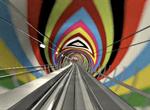 Folkene bag projektet Tunnelart foreslår, at tunnellen i Københavns kommende metrocityring bliver dekoreret i farver, der viser, hvor man er under jorden. PR-foto 