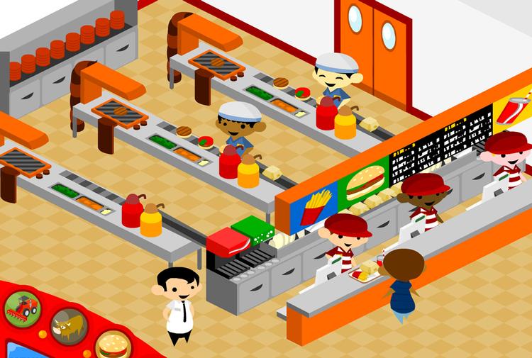 Dokumentar. I det klassiske og simple gratisspil 'Burger Tycoon' kontrollerer brugeren en burgerkoncern i alle produktionsled. Computer-forskere mener, at en afslørende artikel om fastfoodbranchen ville kunne fortælles på samme måde: med et spil. 