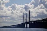 The Øresund Bridge between Denmark and Sweden. Archive. 