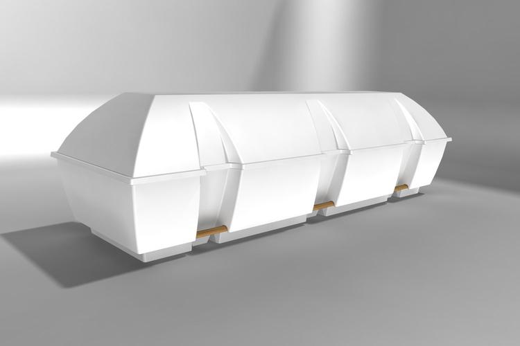 Klimavenlig. 'Den grønne vej til himlen'. Sådan markedsfører bendt Skov sit nye produkt, den klimavenlige ligkiste af genbrugspapir. 