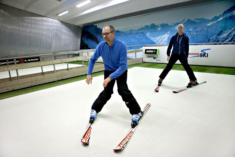 EFFEKTIVT. Sven Nielsen mener, at rullebånd med alpeudsigt er suværen opvarmning til hans tur i uge 5 til De Tre Dale. 